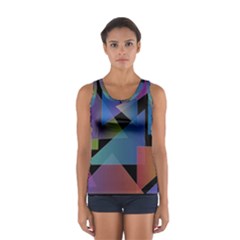 Triangle Gradient Abstract Geometry Sport Tank Top 