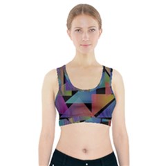 Triangle Gradient Abstract Geometry Sports Bra With Pocket