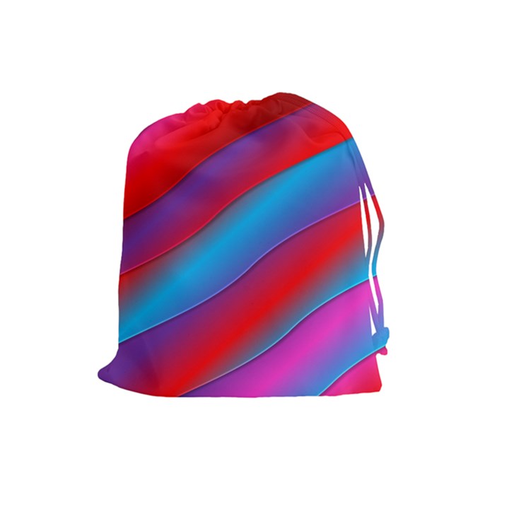 Diagonal Gradient Vivid Color 3d Drawstring Pouches (Large) 