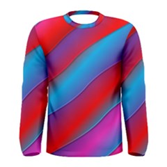 Diagonal Gradient Vivid Color 3d Men s Long Sleeve Tee