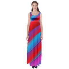 Diagonal Gradient Vivid Color 3d Empire Waist Maxi Dress