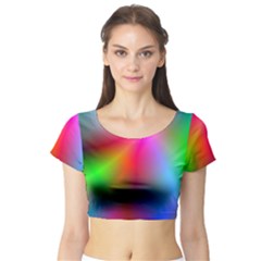 Course Gradient Background Color Short Sleeve Crop Top by BangZart