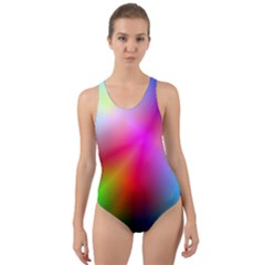 Course Gradient Background Color Cut-out Back One Piece Swimsuit by BangZart