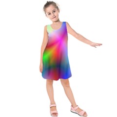 Course Gradient Background Color Kids  Sleeveless Dress