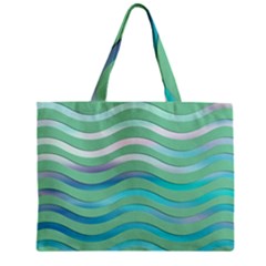 Abstract Digital Waves Background Zipper Mini Tote Bag