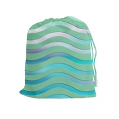 Abstract Digital Waves Background Drawstring Pouches (extra Large)