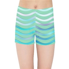 Abstract Digital Waves Background Kids Sports Shorts