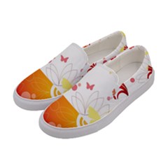 Spring Butterfly Flower Plant Women s Canvas Slip Ons by BangZart