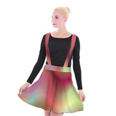 Colorful Colors Wave Gradient Suspender Skater Skirt