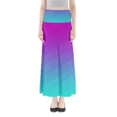 Background Pink Blue Gradient Full Length Maxi Skirt