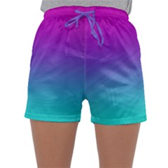 Background Pink Blue Gradient Sleepwear Shorts by BangZart