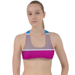 Pattern Template Banner Background Criss Cross Racerback Sports Bra by BangZart