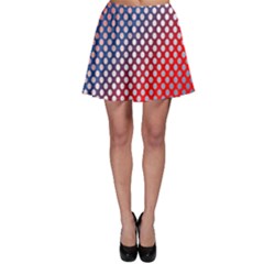 Dots Red White Blue Gradient Skater Skirt