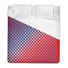 Dots Red White Blue Gradient Duvet Cover (full/ Double Size)