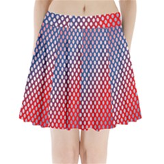 Dots Red White Blue Gradient Pleated Mini Skirt