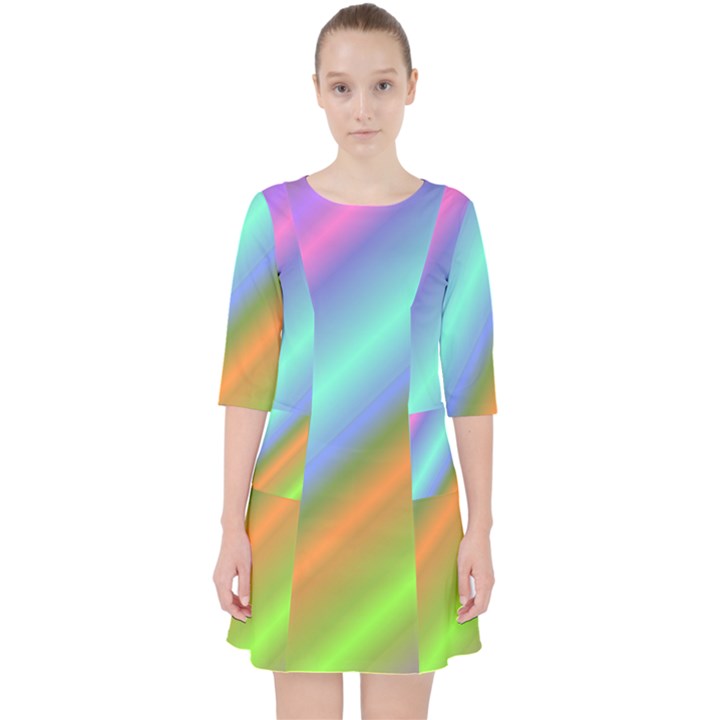 Background Course Abstract Pattern Pocket Dress