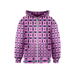 Pattern Pink Squares Square Texture Kids  Zipper Hoodie