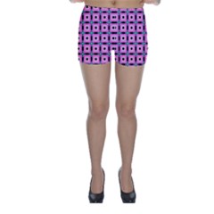 Pattern Pink Squares Square Texture Skinny Shorts