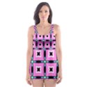 Pattern Pink Squares Square Texture Skater Dress Swimsuit View1
