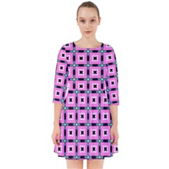 Pattern Pink Squares Square Texture Smock Dress