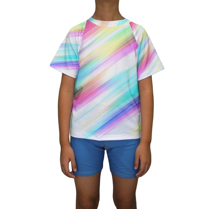 Background Course Abstract Pattern Kids  Short Sleeve Swimwear