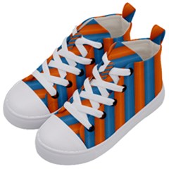 Diagonal Stripes Striped Lines Kid s Mid-top Canvas Sneakers by BangZart