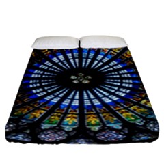 Rose Window Strasbourg Cathedral Fitted Sheet (king Size) by BangZart