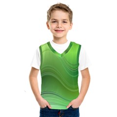 Green Wave Background Abstract Kids  Sportswear