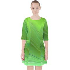 Green Wave Background Abstract Pocket Dress