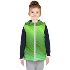 Green Wave Background Abstract Kid s Puffer Vest