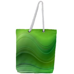Green Wave Background Abstract Full Print Rope Handle Tote (large)