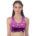 Snowflakes 3d Random Overlay Sports Bra View1