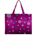 Snowflakes 3d Random Overlay Zipper Mini Tote Bag View1