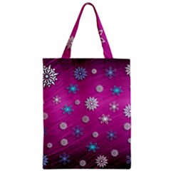 Snowflakes 3d Random Overlay Zipper Classic Tote Bag