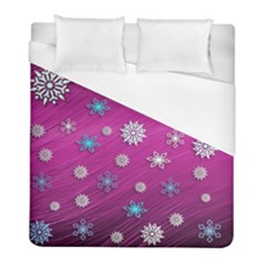 Snowflakes 3d Random Overlay Duvet Cover (full/ Double Size)