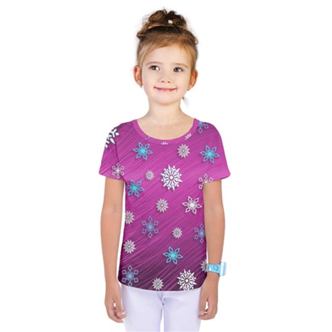 Snowflakes 3d Random Overlay Kids  One Piece Tee by BangZart