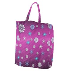 Snowflakes 3d Random Overlay Giant Grocery Zipper Tote by BangZart