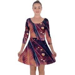 Abstract Wallpaper Images Quarter Sleeve Skater Dress