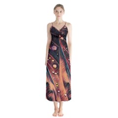 Abstract Wallpaper Images Button Up Chiffon Maxi Dress