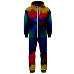 Watercolour Color Background Hooded Jumpsuit (men) 