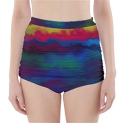 Watercolour Color Background High-waisted Bikini Bottoms by BangZart