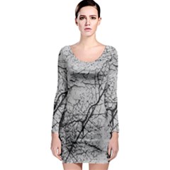 Abstract Background Texture Grey Long Sleeve Bodycon Dress