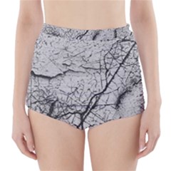 Abstract Background Texture Grey High-waisted Bikini Bottoms