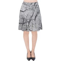 Abstract Background Texture Grey Velvet High Waist Skirt
