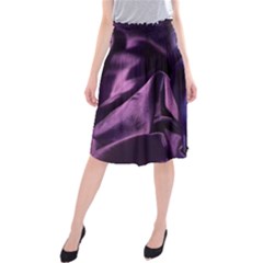 Shiny Purple Silk Royalty Midi Beach Skirt