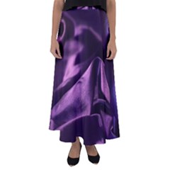 Shiny Purple Silk Royalty Flared Maxi Skirt