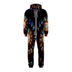 Stained Glass Spiral Circle Pattern Hooded Jumpsuit (kids)