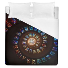 Stained Glass Spiral Circle Pattern Duvet Cover (queen Size)