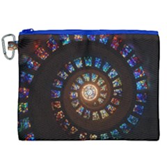 Stained Glass Spiral Circle Pattern Canvas Cosmetic Bag (xxl) by BangZart