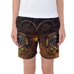 Fractal 3d Render Design Backdrop Women s Basketball Shorts